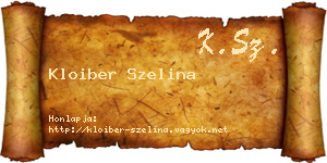 Kloiber Szelina névjegykártya